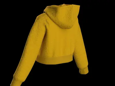 Female raglan crop hoodie 3D model