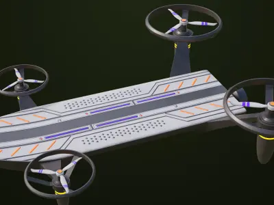 Sci Fi Hoverboard 10 All PBR Unity UE Textures Included Low-poly 3D model