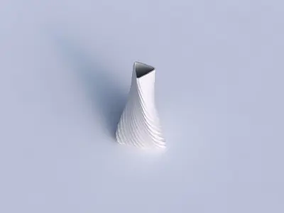 Vase twist tilted triangle with twisted diagonal grid pattern 3D print model
