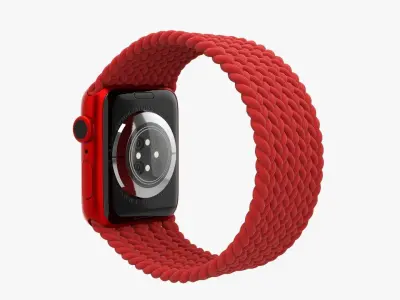 Apple Watch Series 6 braided solo loop red 3D model