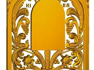 Orthodox Church Panel - Crosses and Crown 3D print model