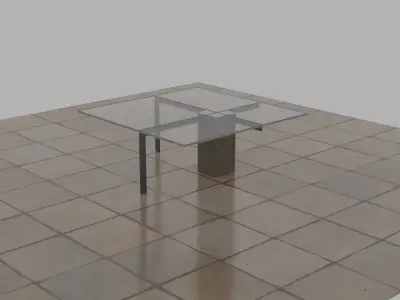 Glass coffee table model Free low-poly 3D model