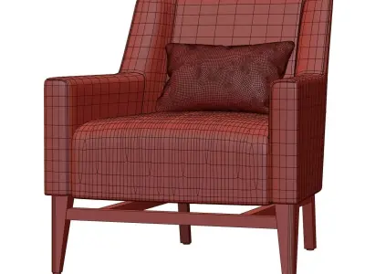 Trestle lounge chair 3D model