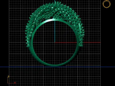 Women Stone Rings Diamond 3D print model 10