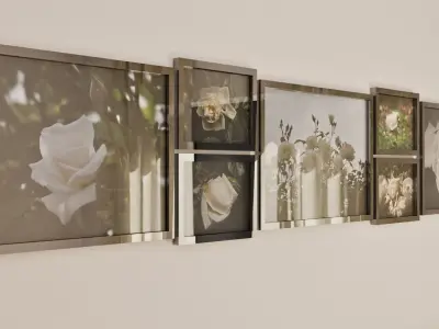 3D Framed Botanical Wall Art Scene 3D model