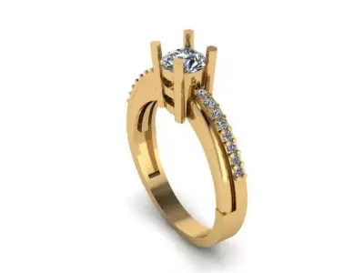 wedding ring for daimonds 3D print model