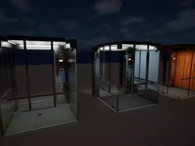 Elevator Set for UE5 Low-poly 3D model