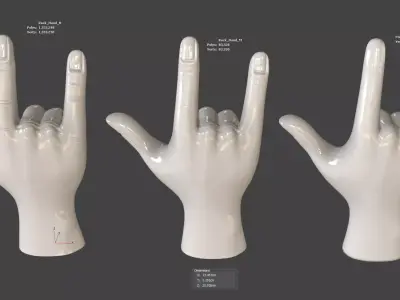 Rock Hand Gesture Sculpture 3D model