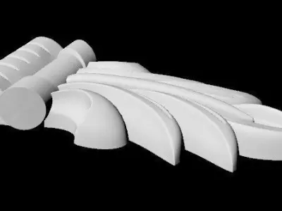 Central decor ornament for furniture 3D model 225