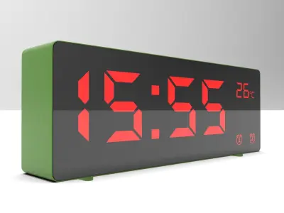 CLOCK GREEN RED Low-poly 3D model