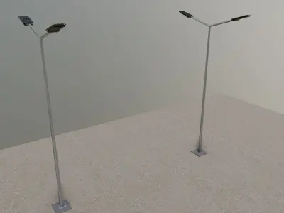 5 Meter Conical Lighting Pole -Double Consol 3D model