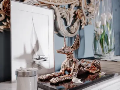 Blue neoclassic interior 3D model