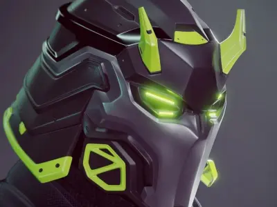 Cyber Samurai - cosplay helmet - DIGITAL FILE FOR 3D-PRINTING 3D print model