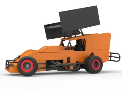 Southern Wing Modified Stock car while turning Scale 1 to 25 3D print model