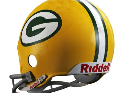 Riddell vsr 4 helmet-green bay packers 3D model