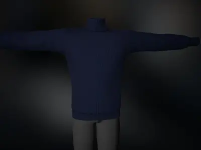 Blue Winter Turtleneck Low-poly 3D model