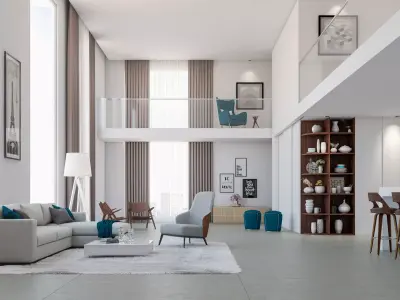 LOFT INTERIOR SCENE  3D model