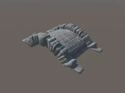 Stone Bridge - PBR Material Low-poly 3D model