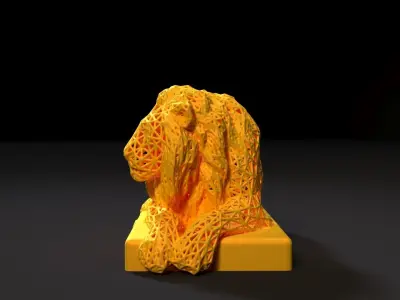 Figurine lion 3D print model