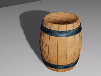 Barrel High poly - Unreal Engine - Barril Low-poly 3D model