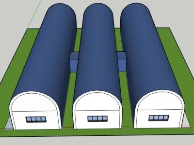 Tunnel 3 building with roof 3D model