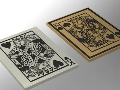 2 types of gold niello design pasur king for pendant 3D print model