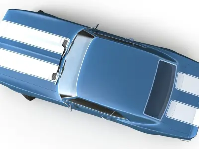 American generic muscle car Low-poly 3D model