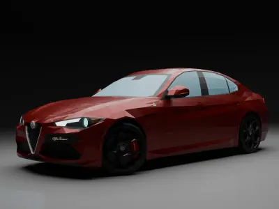 Alfa Romeo Giulia QV Low-poly 3D model