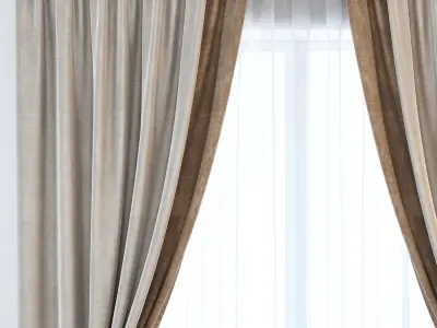 Set 12 Curtains 3D model