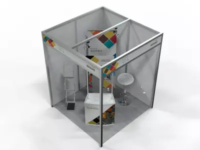 2x2 Trade Show Stand Design V1 3D model