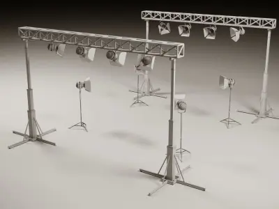 Lighting Truss Stand Low-poly 3D model