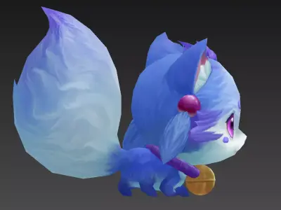 snow fox Low-poly 3D model