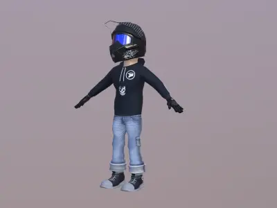 Bike Rider Boy  Low-poly 3D model