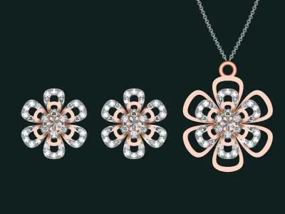 20 unique gold Pendant Set designs  3D print model