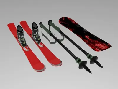 Ski Equipment  3D Model Pack