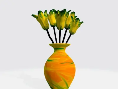 Vase with Flowers Free 3D model