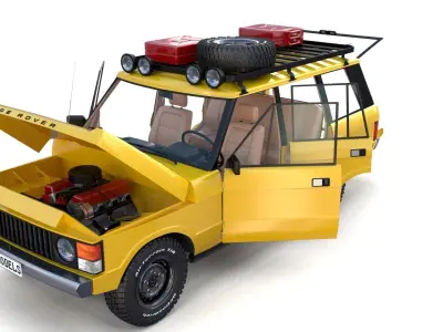 Range Rover Classic with chassis and interior v2 3D model