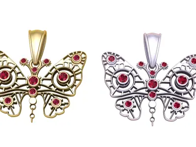 Golden Butterfly Pendant  3D print model
