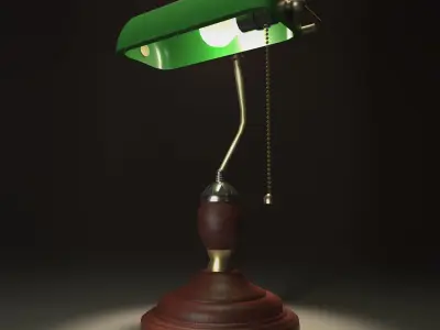 Banker Lamp Low Poly Free low-poly 3D model