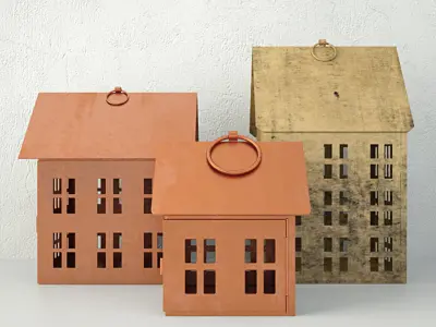 Nordic House Lanterns 3D model