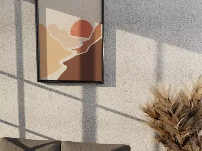 Mountain Range Boho Art Free low-poly 3D model