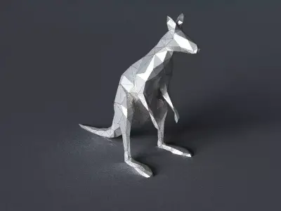 kangaroo low-poly 3D printer model Low-poly 3D model
