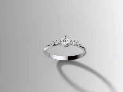 Solitaire Ring brilliant Cut Diamond Fine Jewelry CAD Model 3D print model