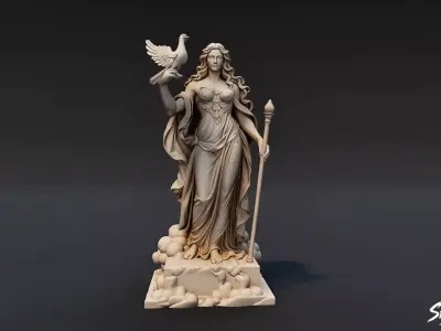 Hera Statue Low-poly 3D model