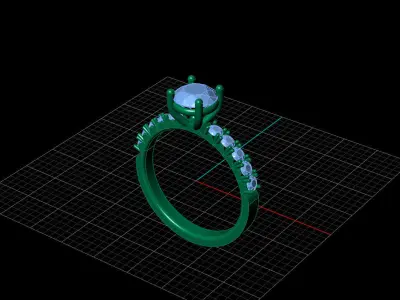 STL 3DM Print Ready Women Diamond Ring Lightweight Printable  3D print model 18