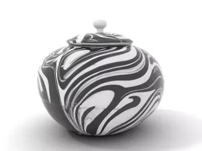 Zebra Patterned Ceramic Jar model pack Low-poly 3D model