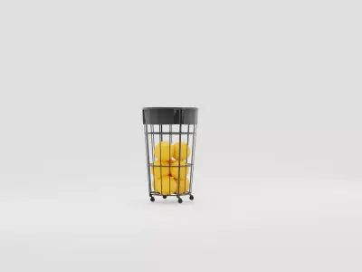 Storage Basket Balls Equipment Low-poly 3D model