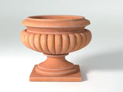 Terracotta Ribbed Pot 3D model