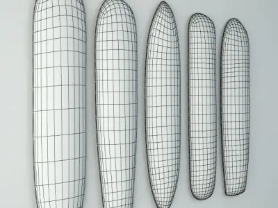 Zulu Elongated Shields 1 3D model