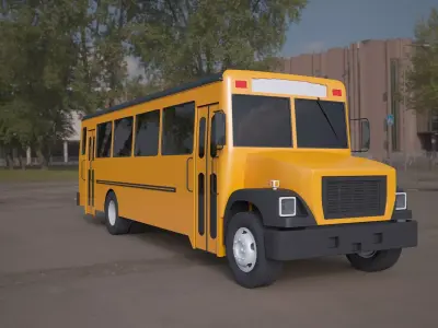 bluebird school bus yellow 3D model